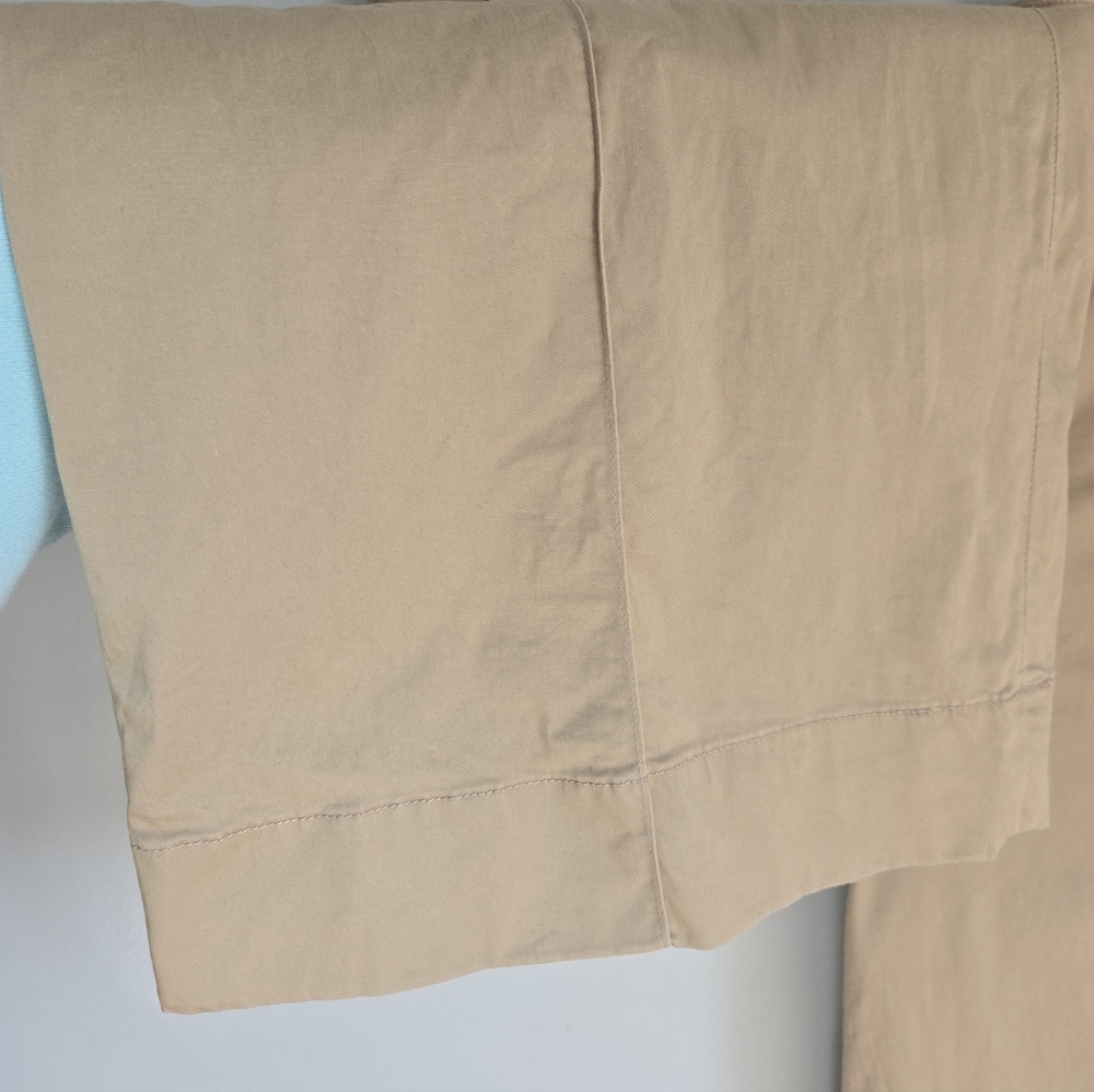 RALPH LAUREN Tan Wide Leg Cotton Trousers with Belt - Picture 10 of 11